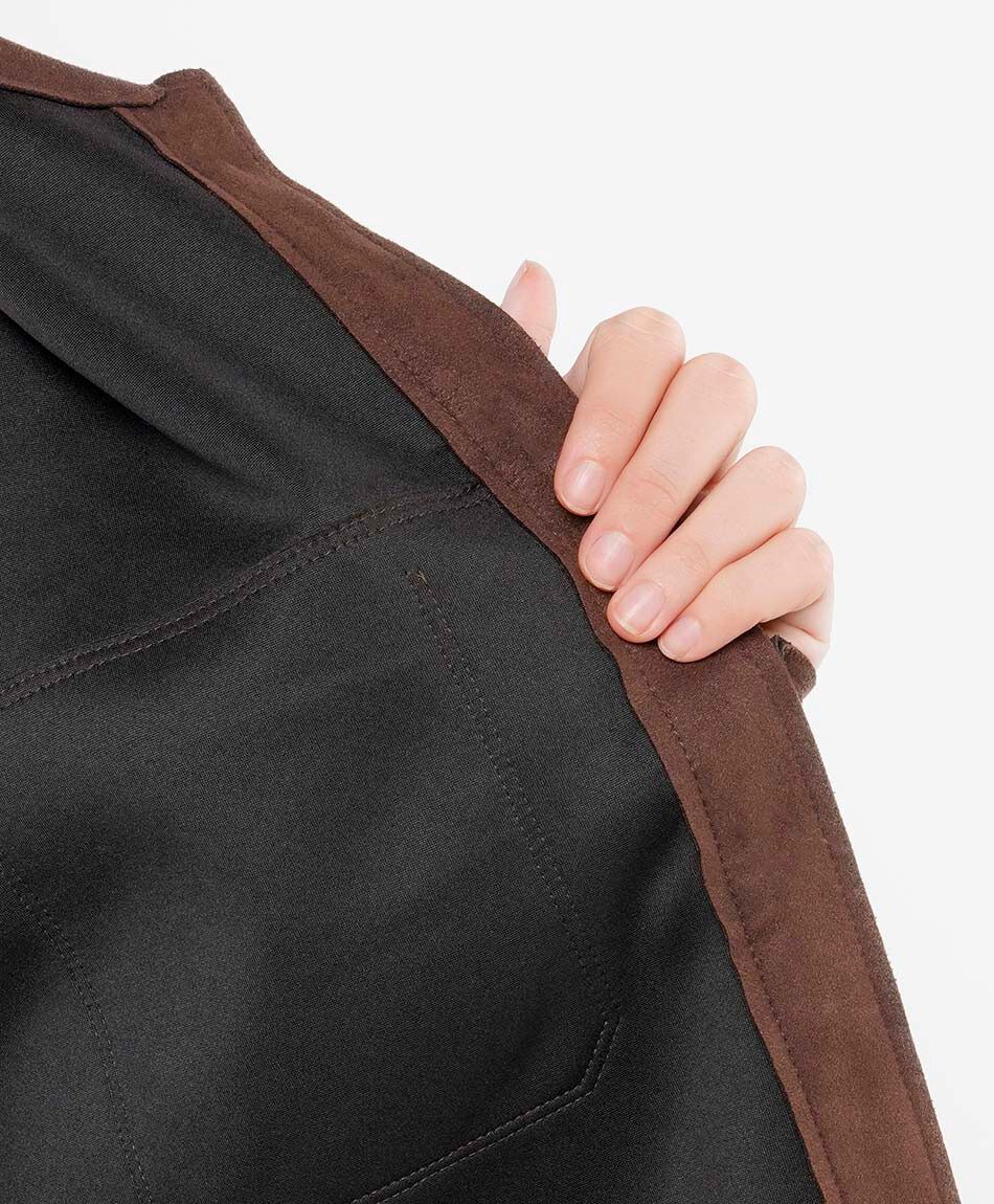 Chaqueta mujer suede botones caf&eacute;