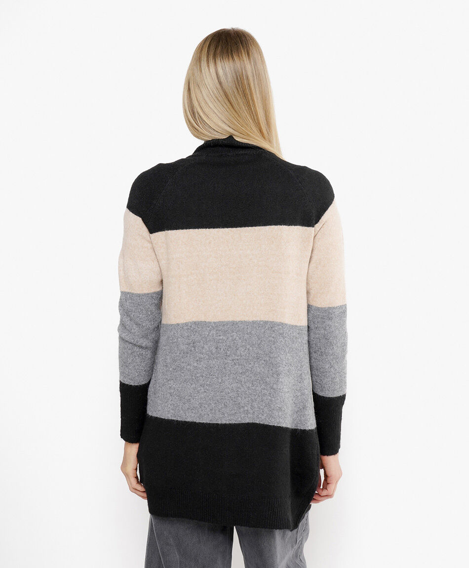 Cardigan mujer tricolor