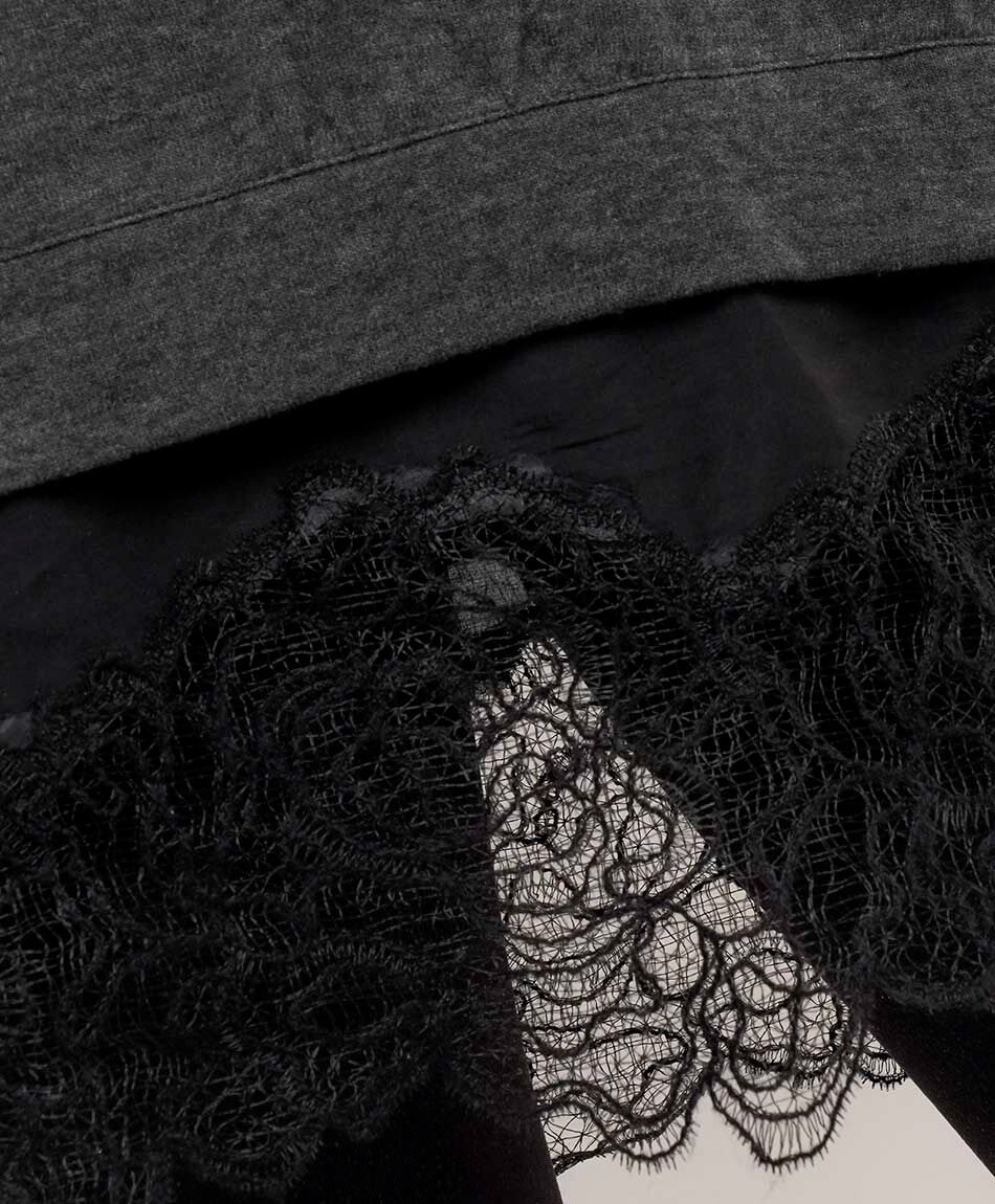 Sweater mujer basta encaje gris