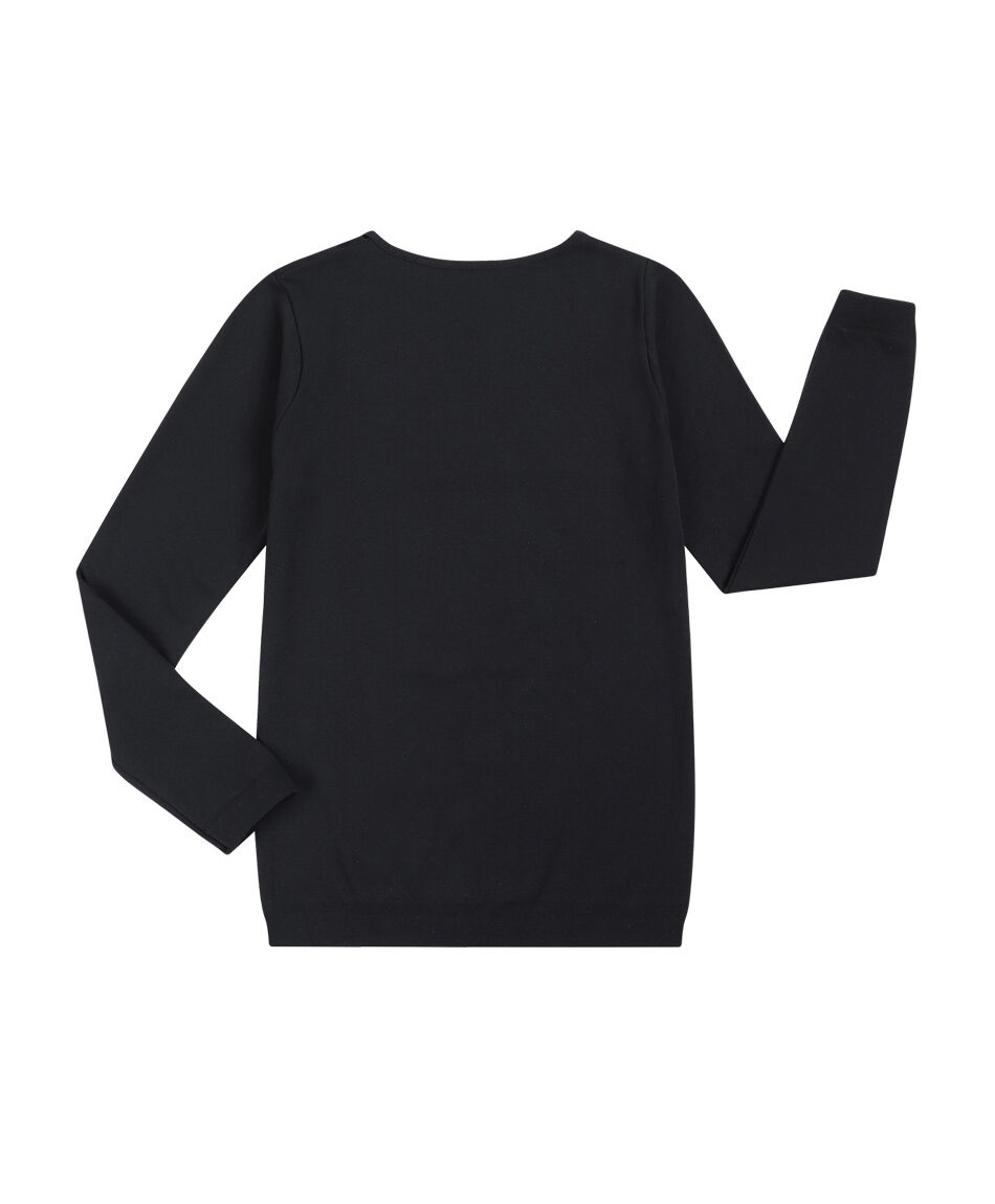 Camiseta mujer polar lisa black