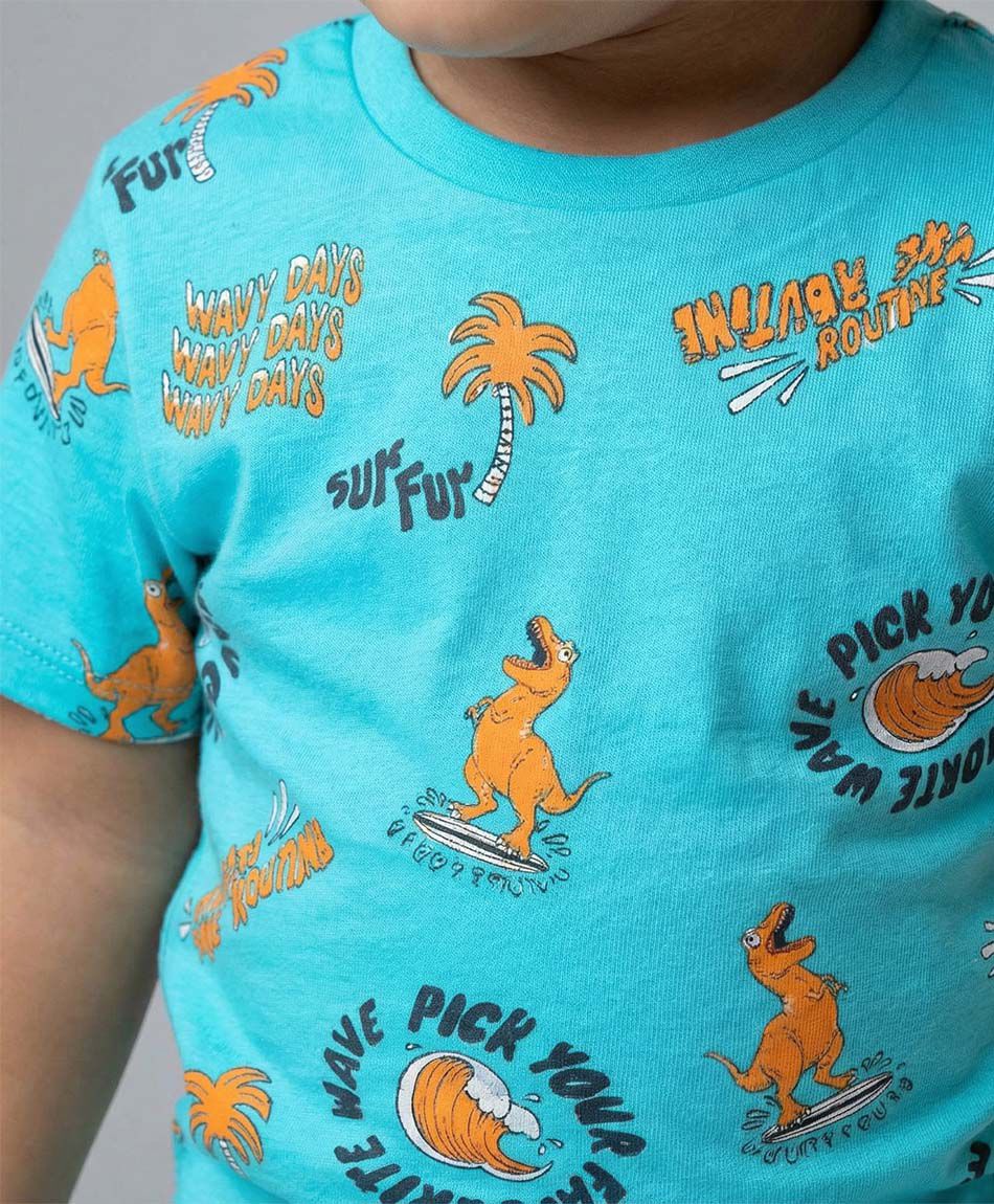 Polera beb&eacute; dinosaurio surf