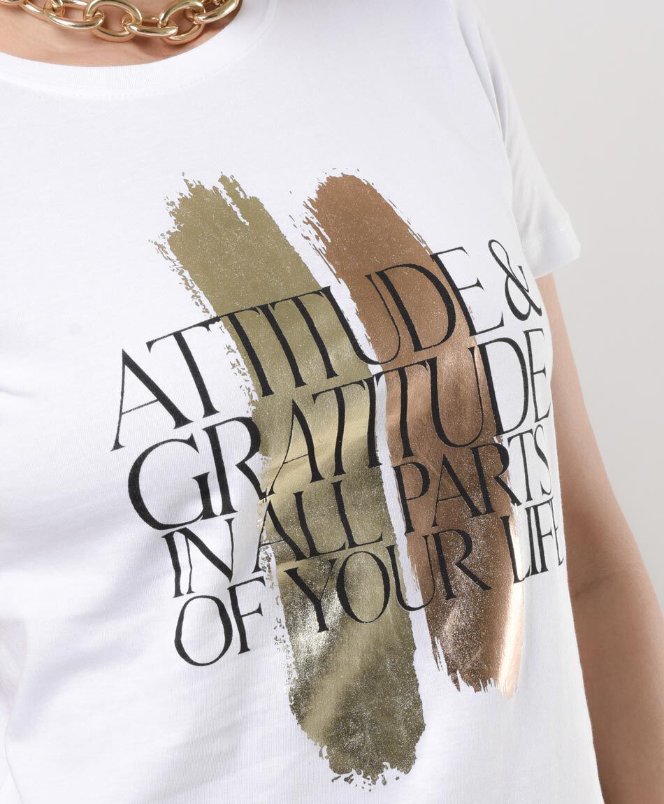 Polera mujer pinceladas texto