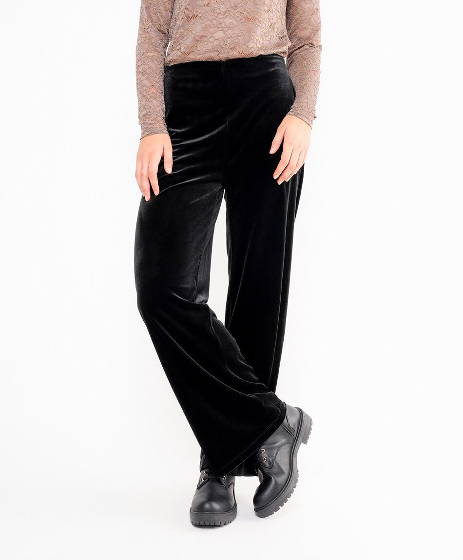 Pantal&oacute;n mujer velvet negro