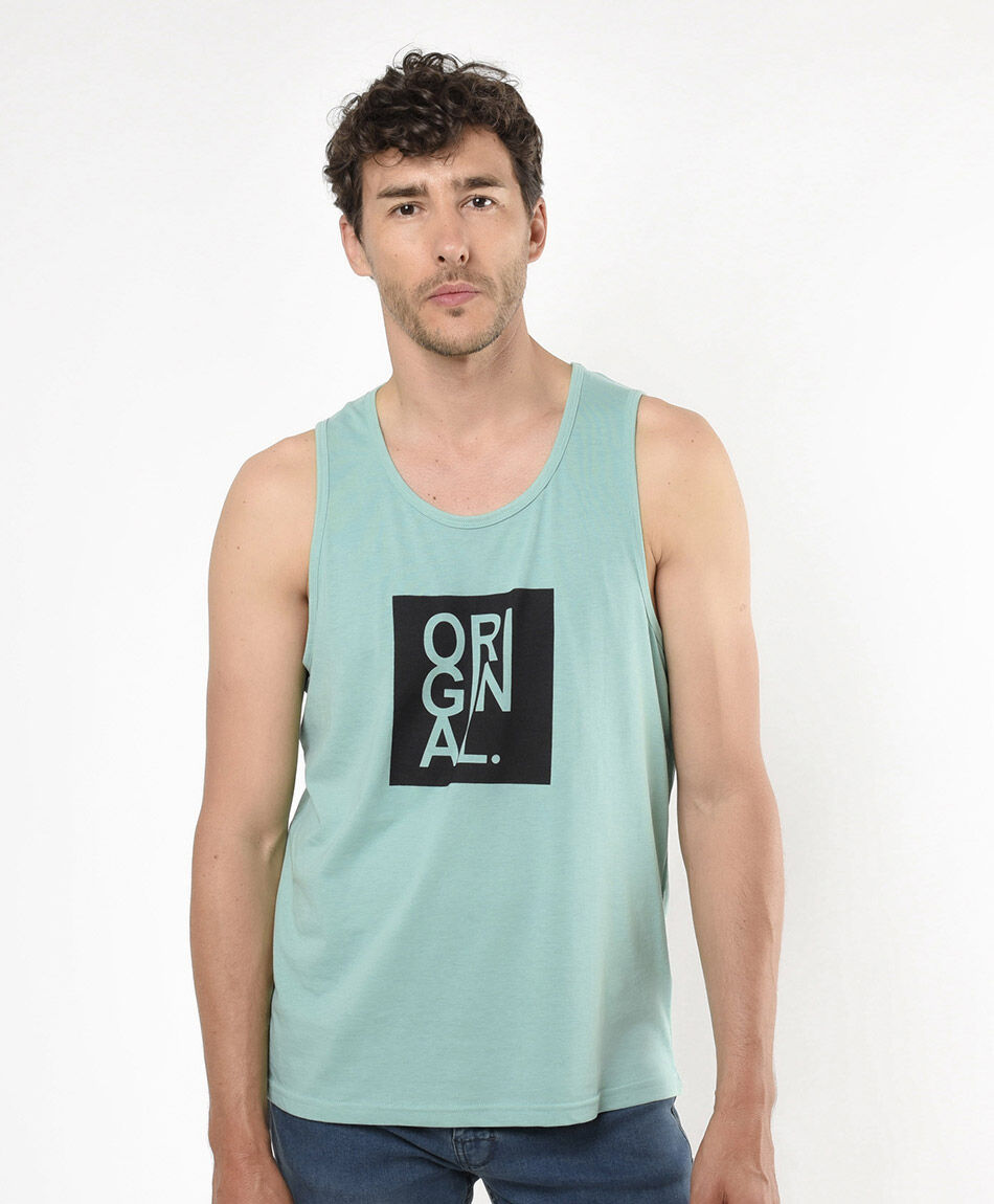 Polera hombre estampado original sin mangas