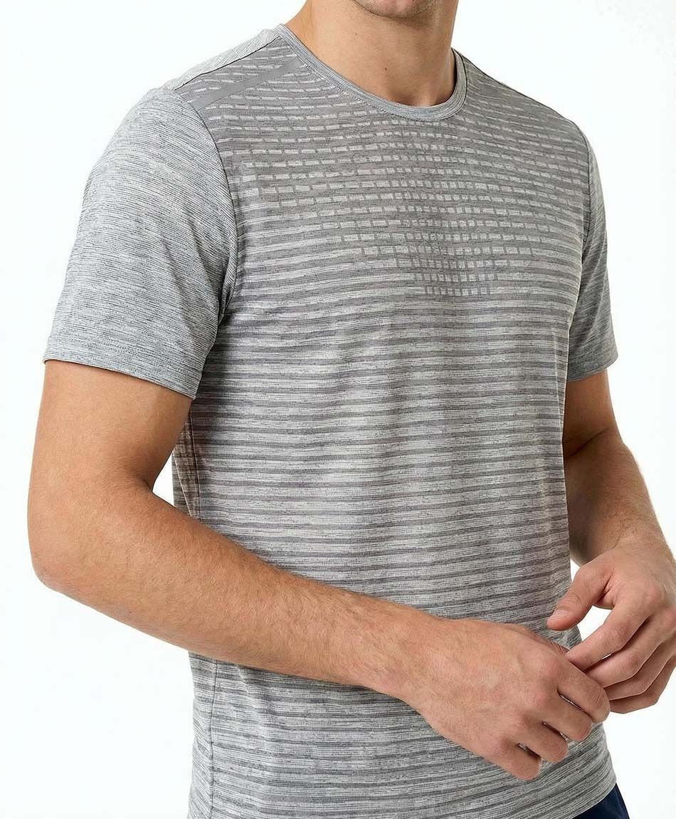 Polera deportiva hombre contraste gris