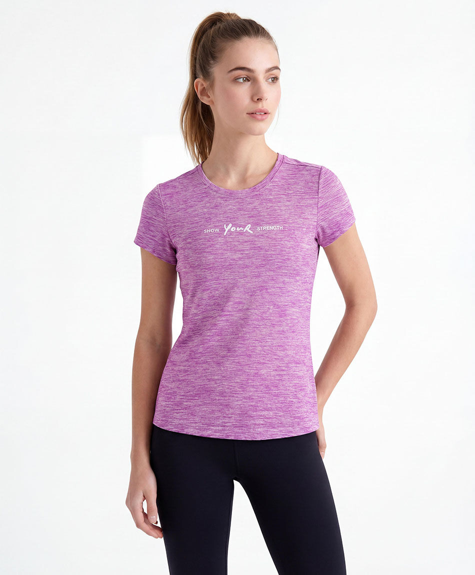Polera deportiva mujer frase melange