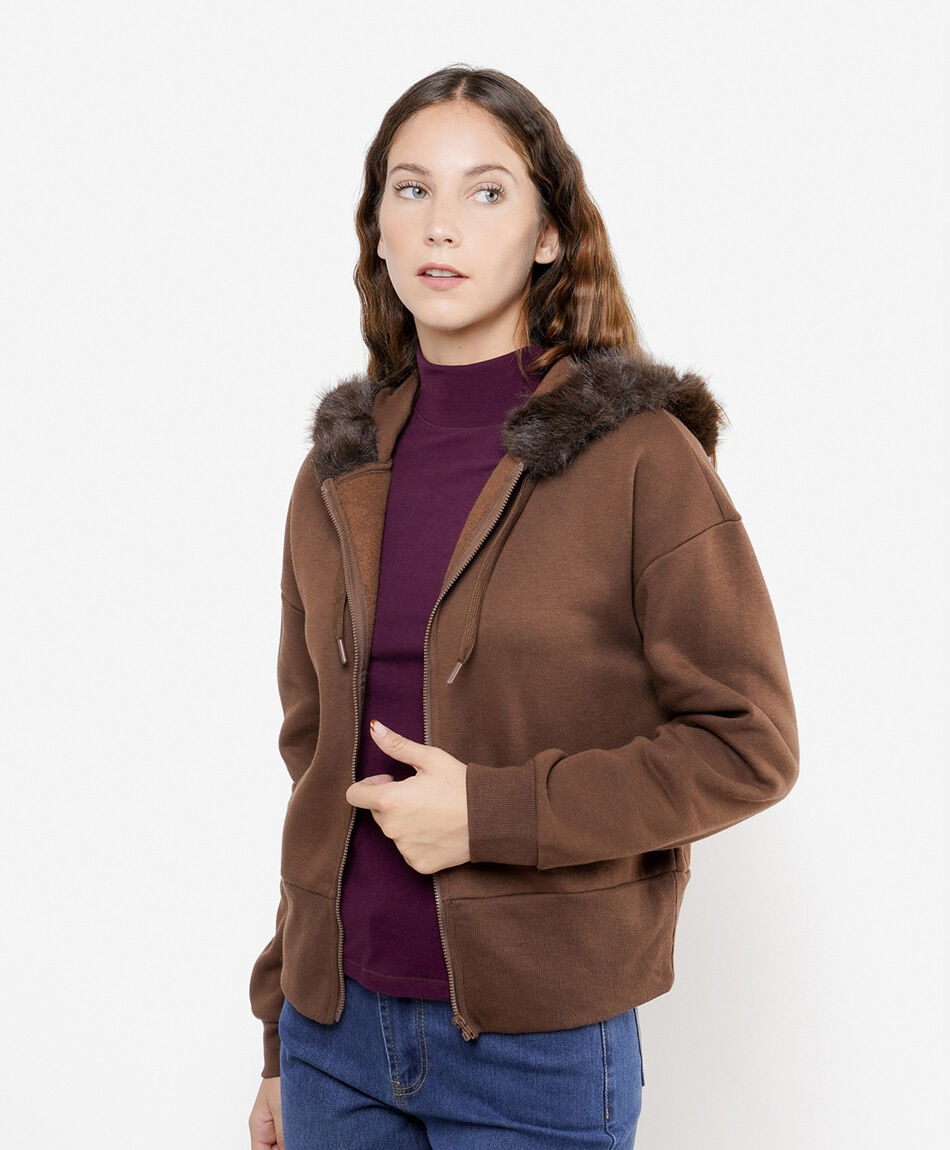 Poler&oacute;n mujer cuello pelitos