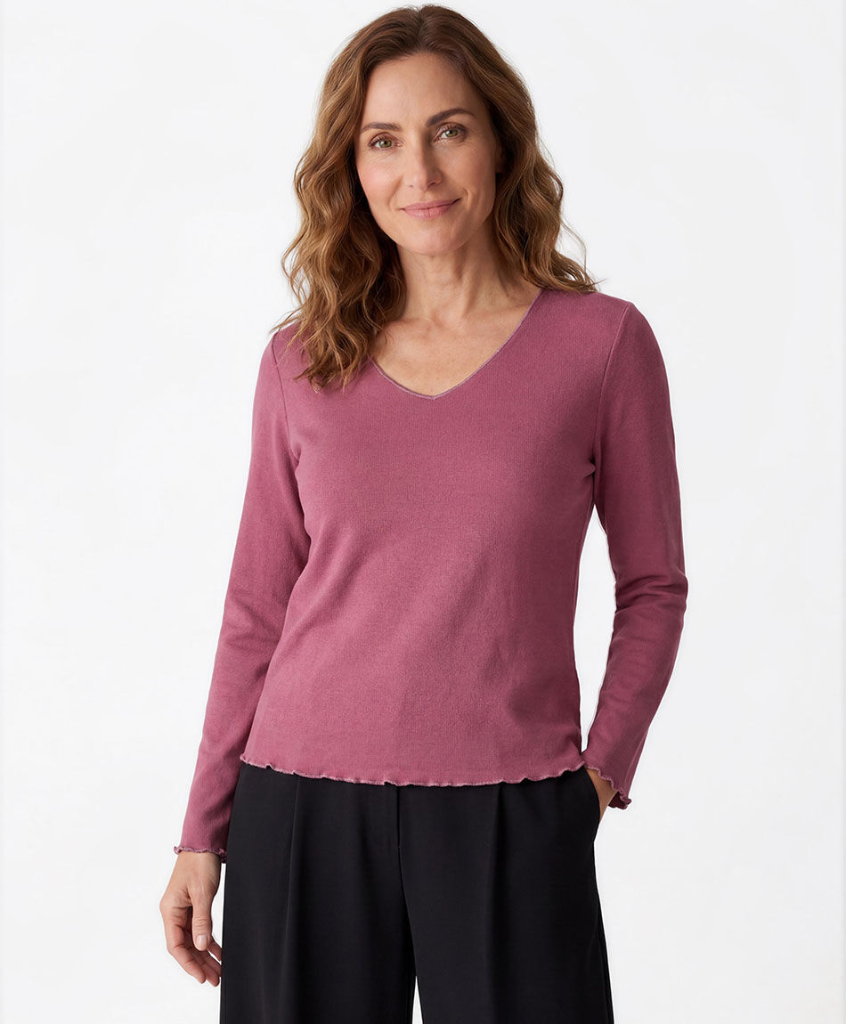 Polera mujer cuello v