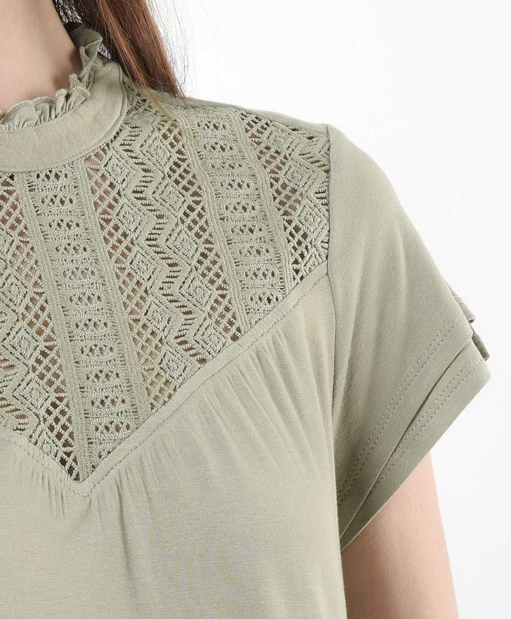 Polera mujer encaje superior Polera mujer encaje superior