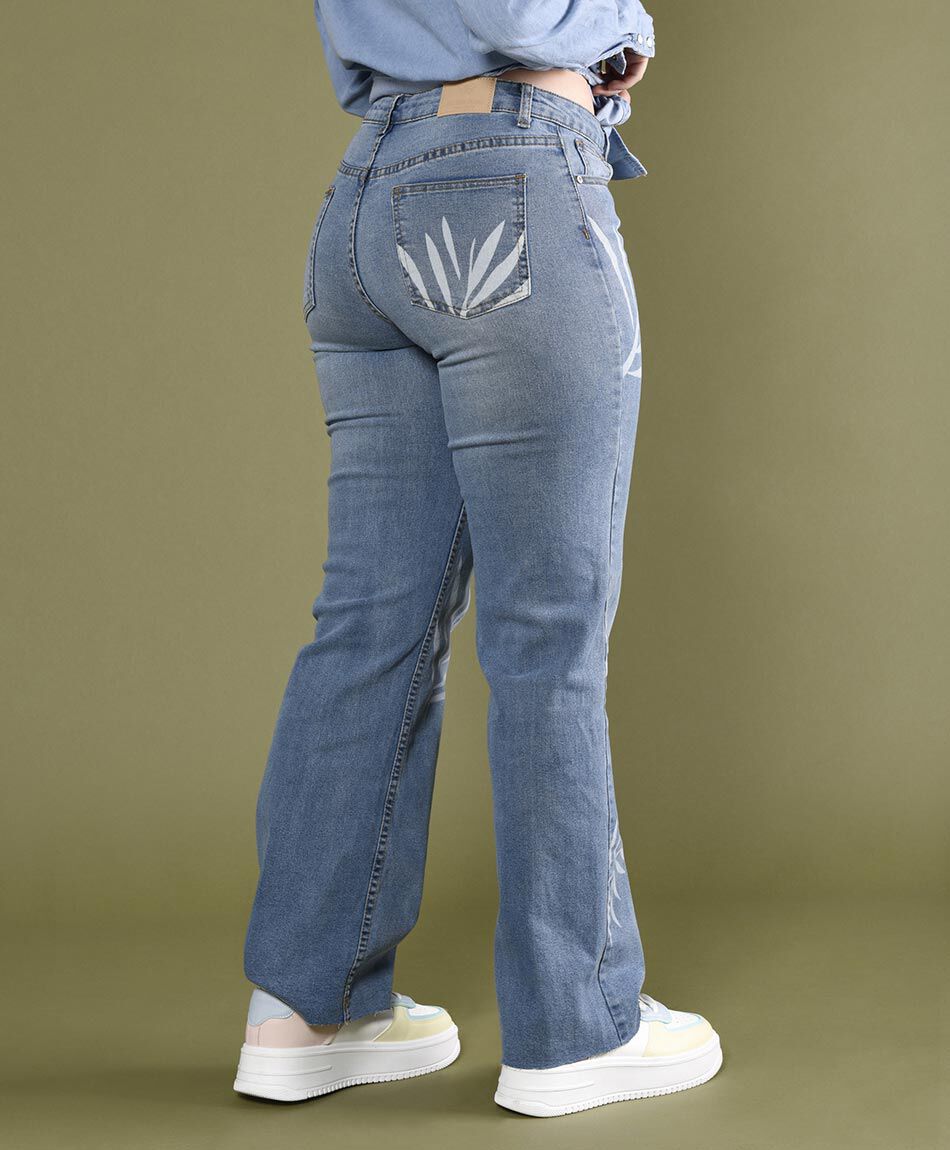 Jeans ancho estampado