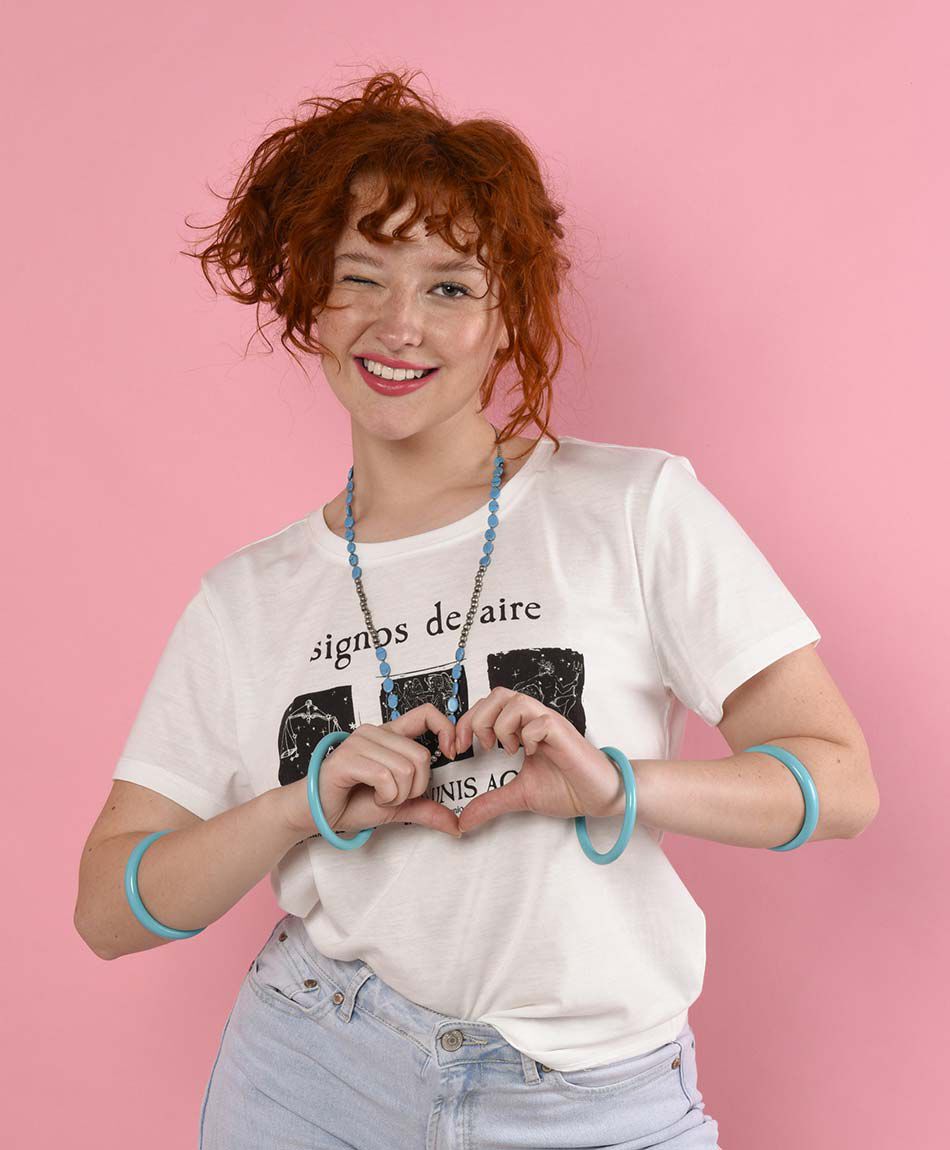 Polera manga corta cuello redondo