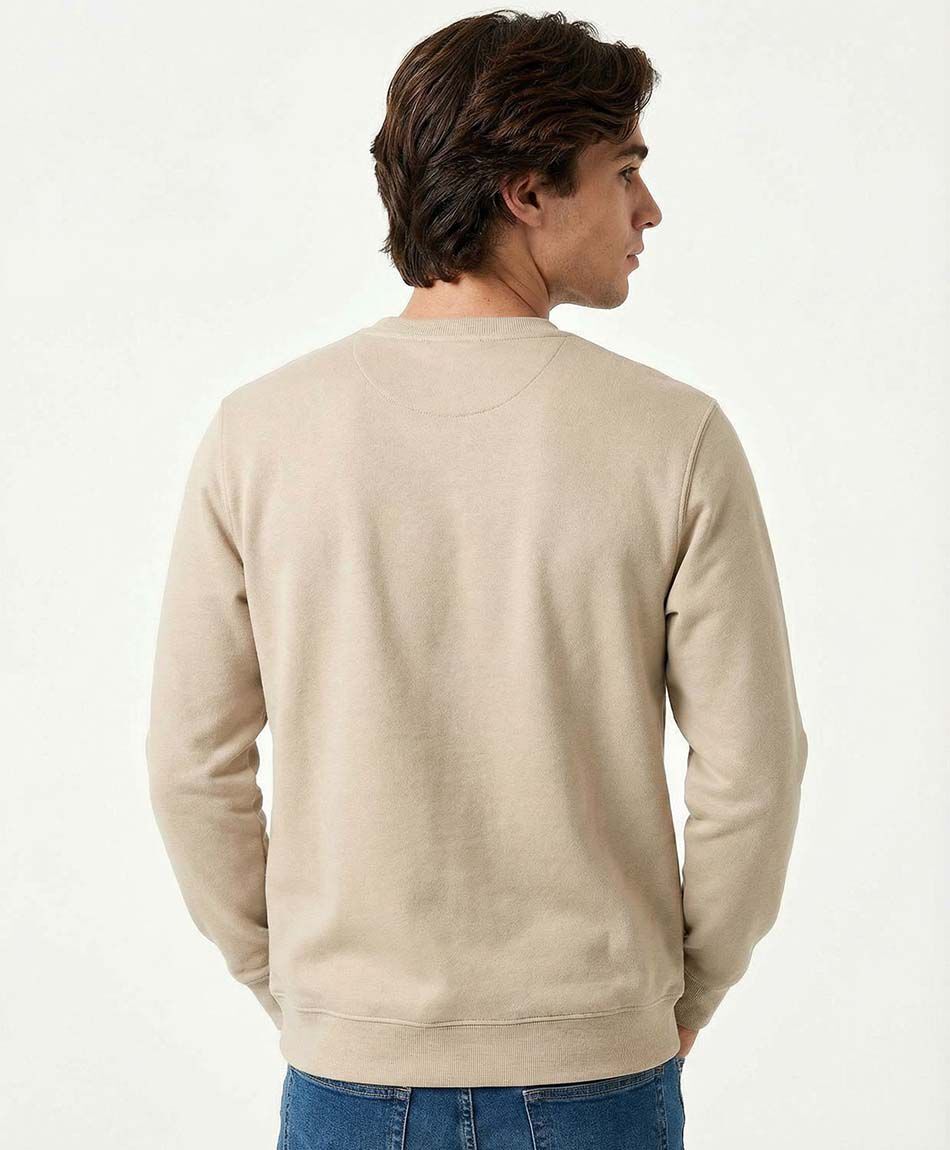 Poler&oacute;n hombre cuello redondo beige