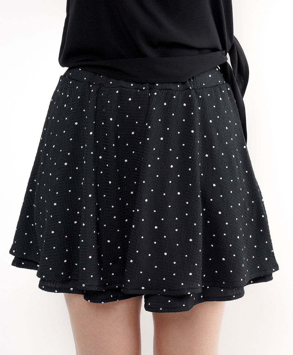 Mini falda mujer short puntos