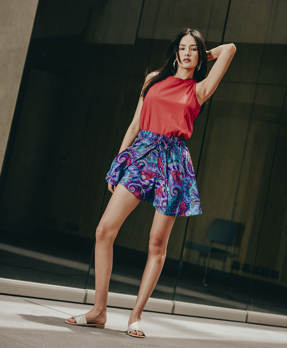 Short mujer print colores
