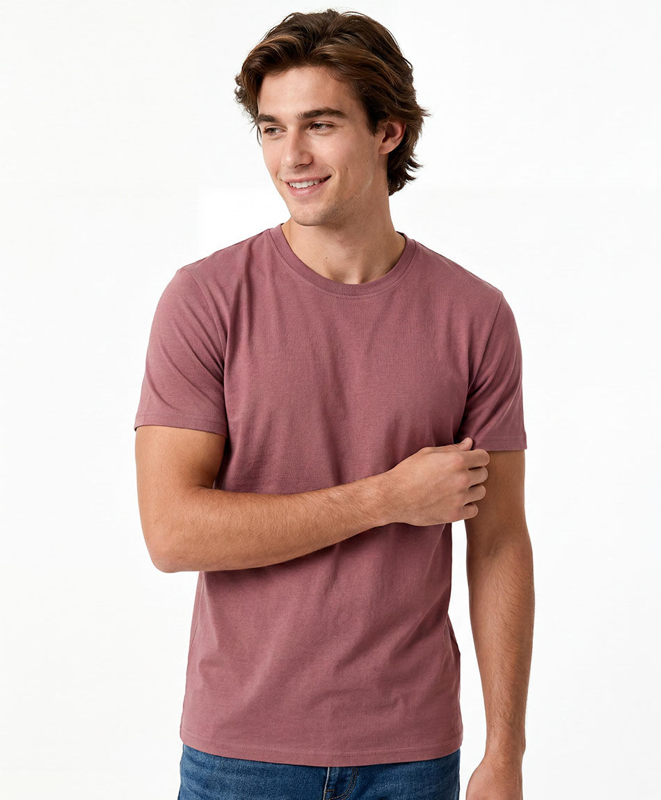 Polera hombre parche manga lisa