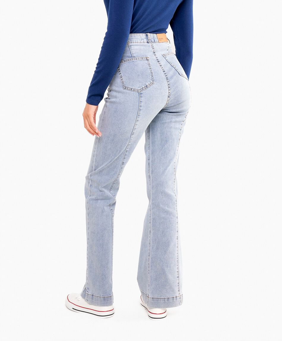 Jeans mujer palazzo bota blue