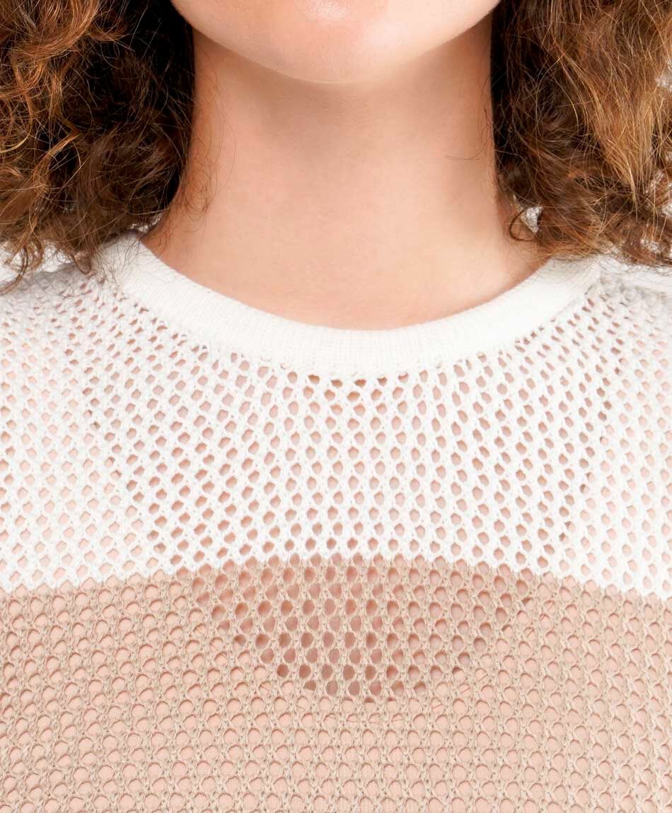 Tejido mujer calado bicolor