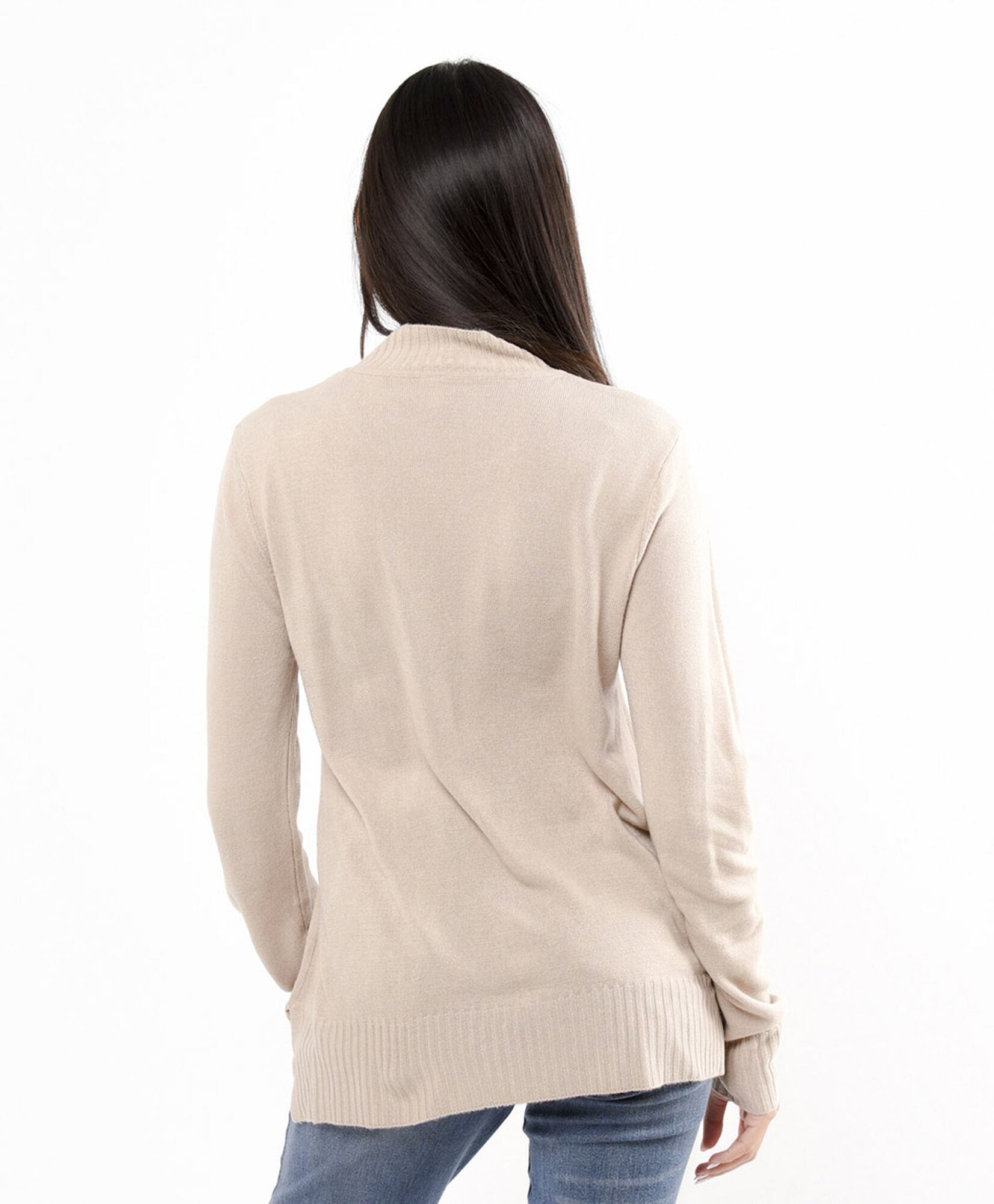 Sweater mujer beige cuello medio Sweater mujer beige cuello medio