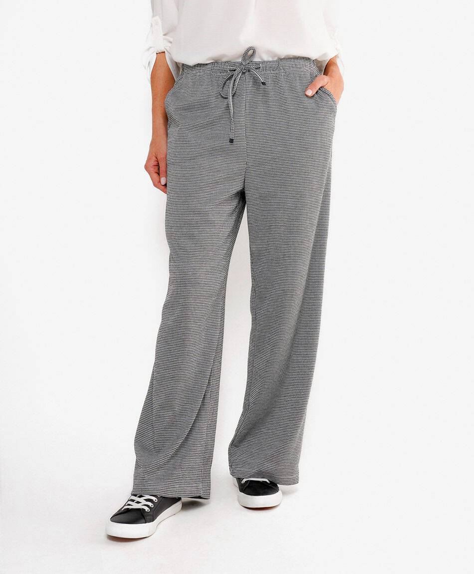Pantal&oacute;n mujer pied de poule jogger