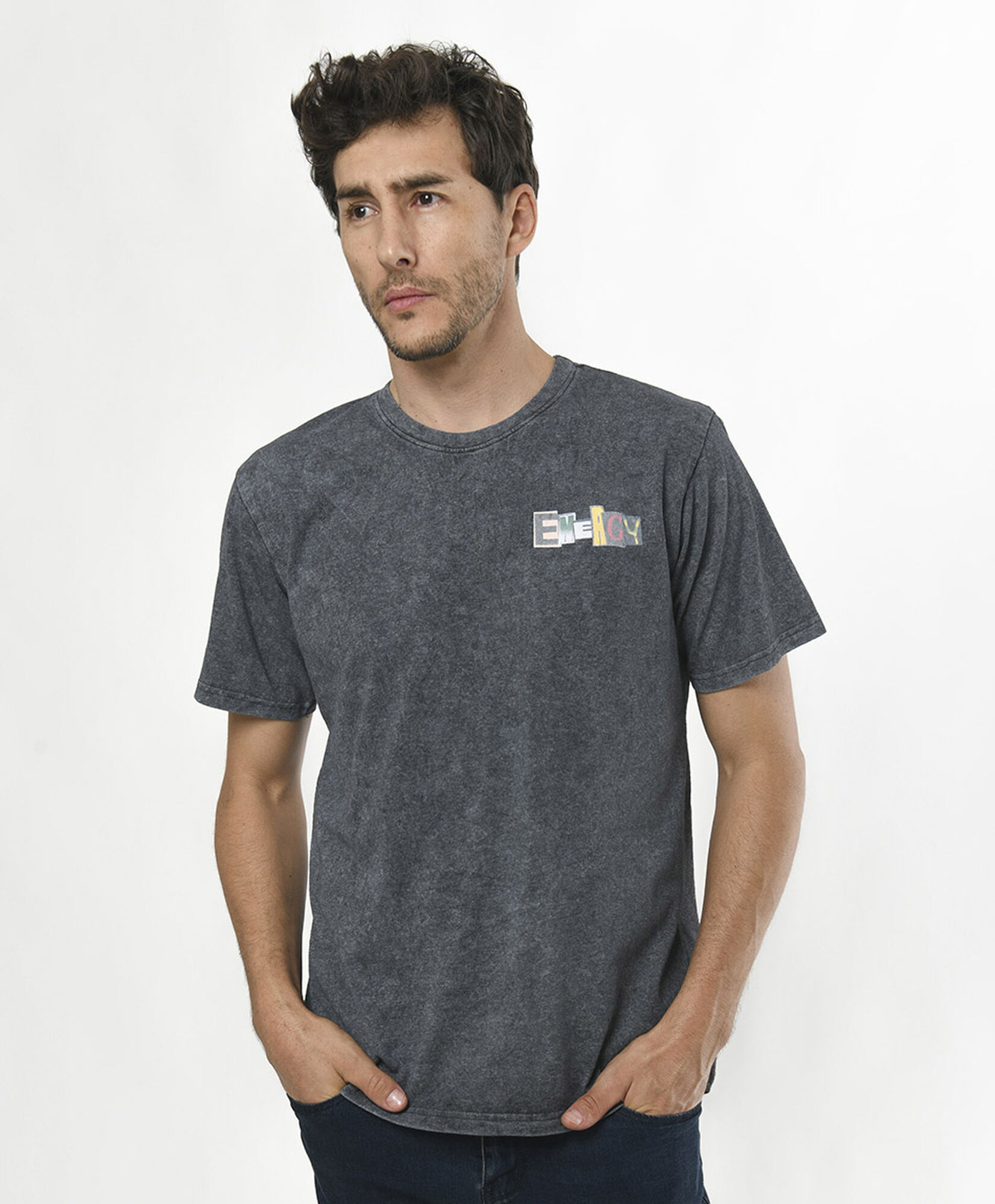 Polera hombre doble estampado Polera hombre doble estampado