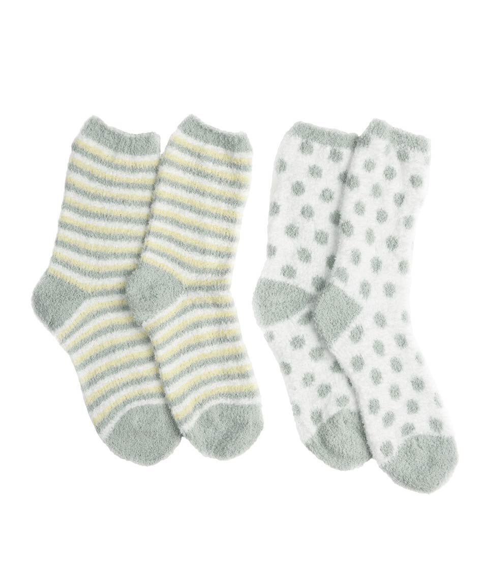 Pack 2 calcetines mujer media pierna l&iacute;neas y puntos