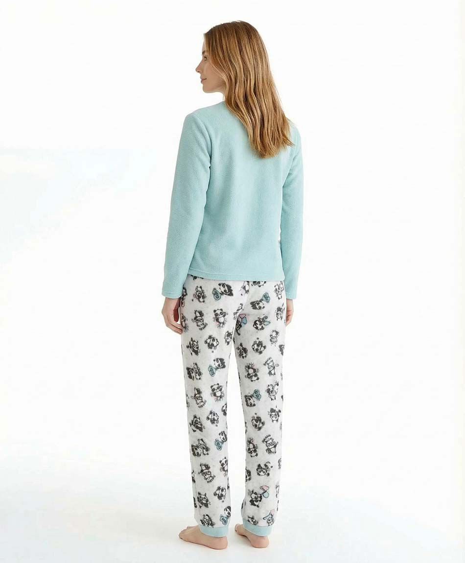 Pijama mujer polar panda letras