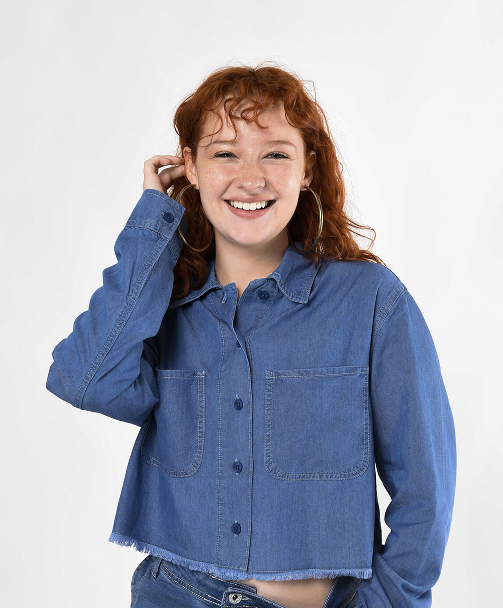 Blusa mujer denim crop Blusa mujer denim crop