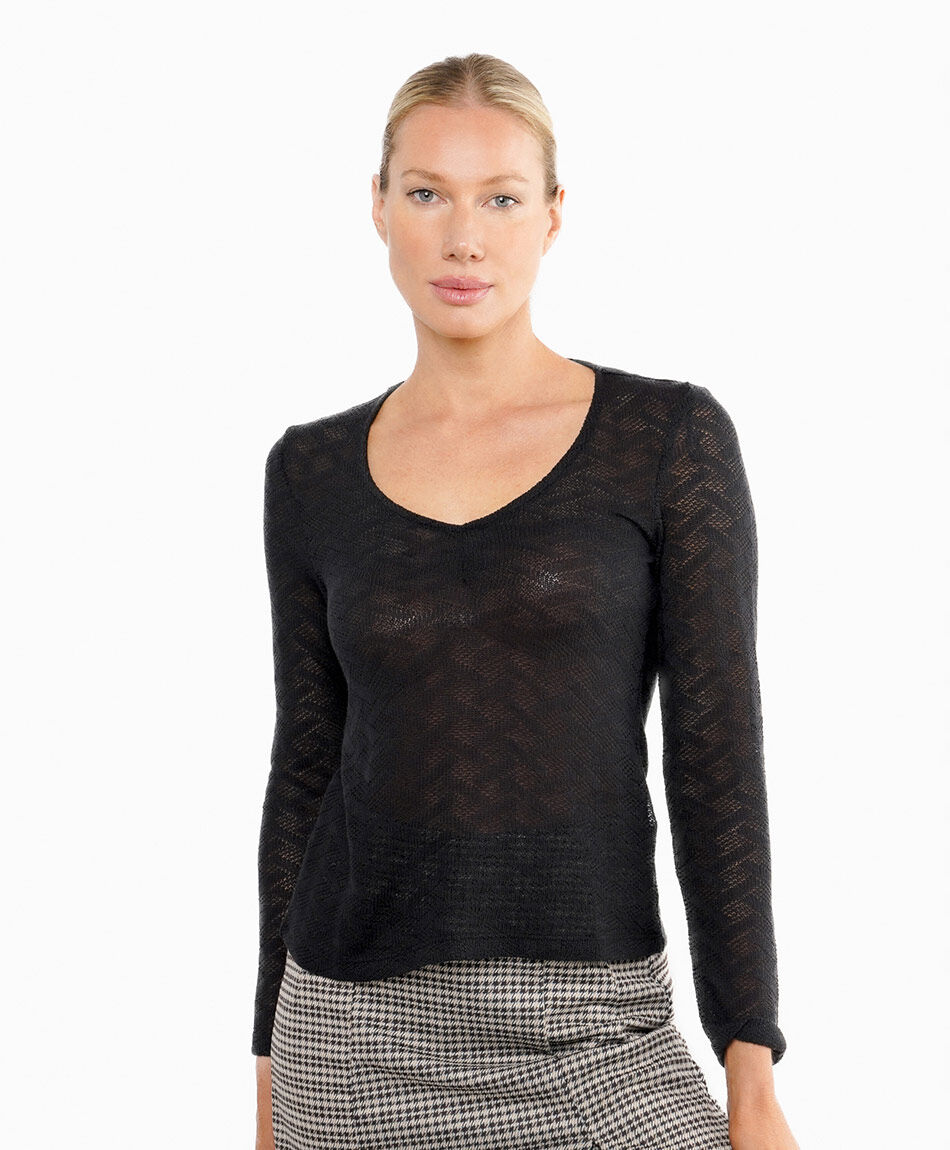 Polera mujer ligera texturizada