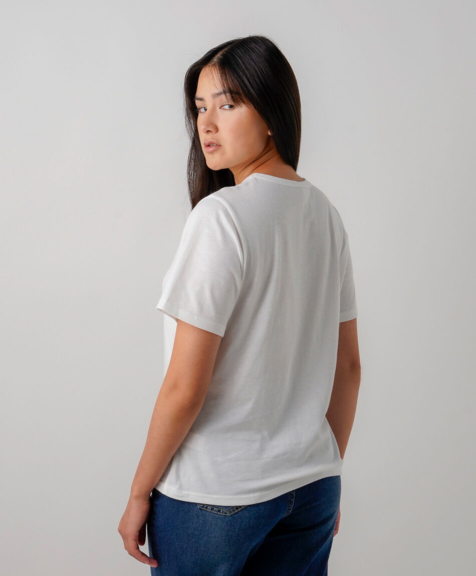 Polera mujer bordado botones