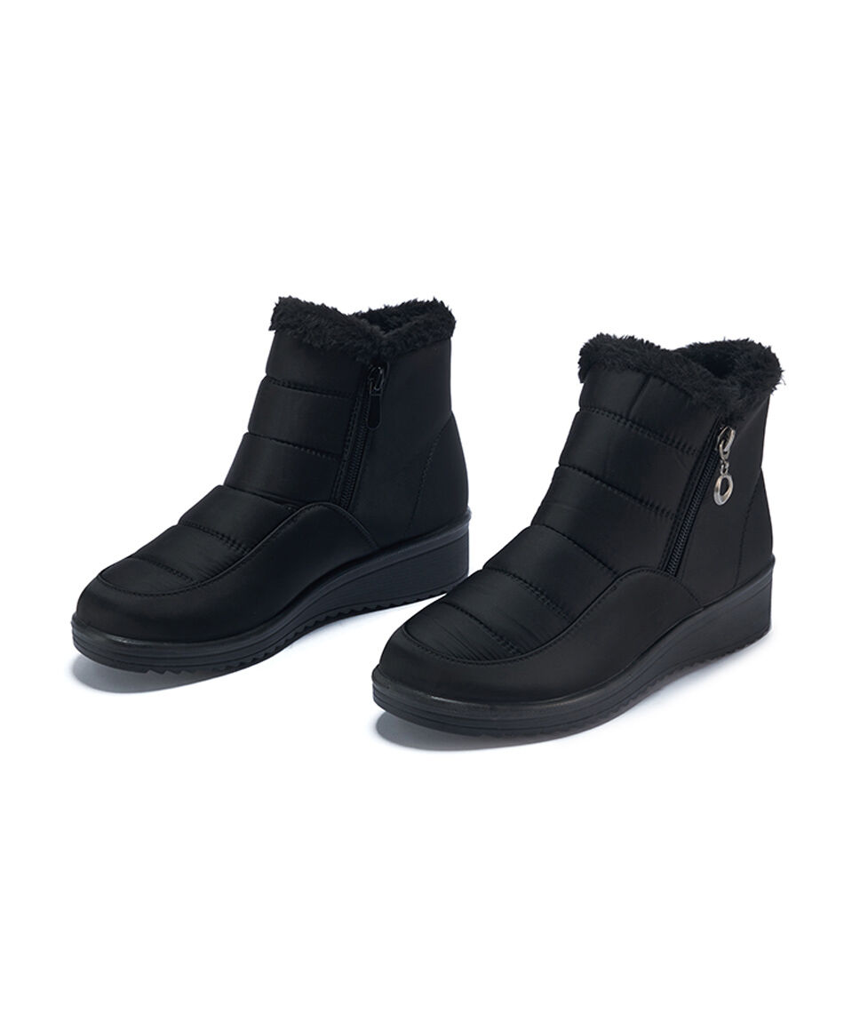 Bot&iacute;n mujer parka cierre color  black