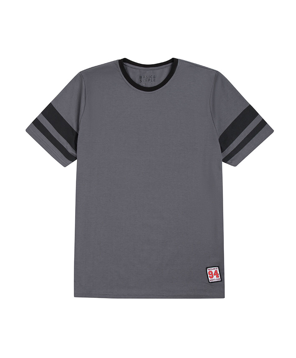 Polera hombre l&iacute;neas mangas