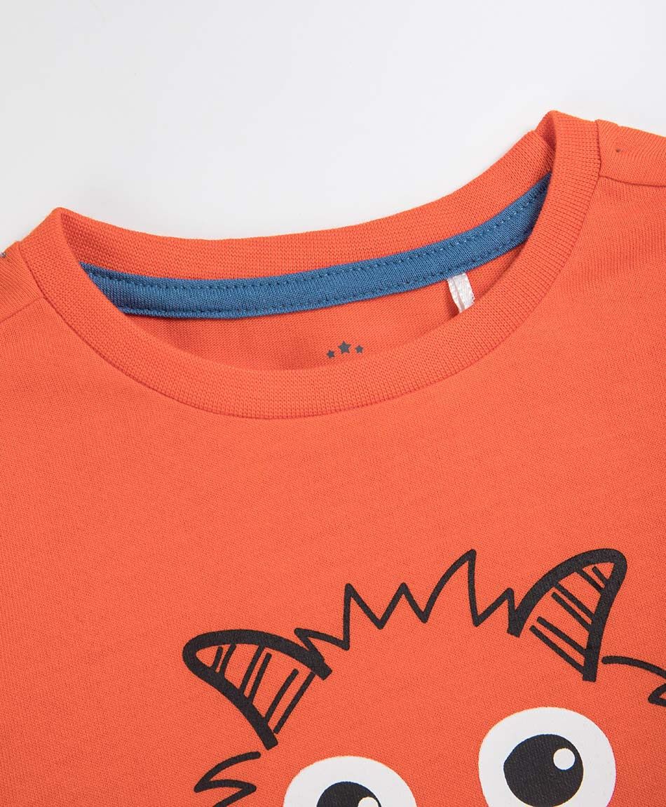 Polera beb&eacute; manga larga monstruo