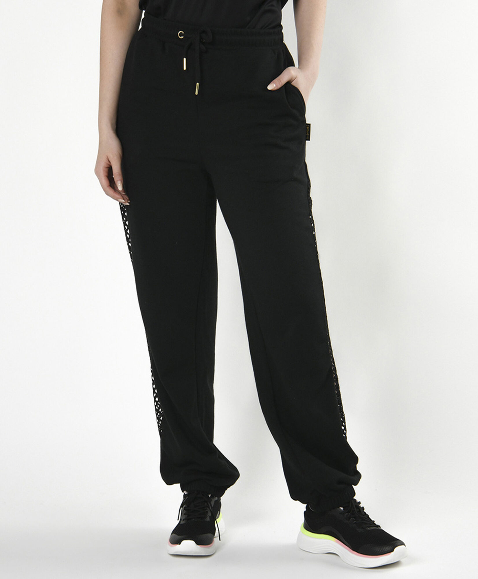 Pantalón deportivo mujer costado malla Pantalón deportivo mujer costado malla