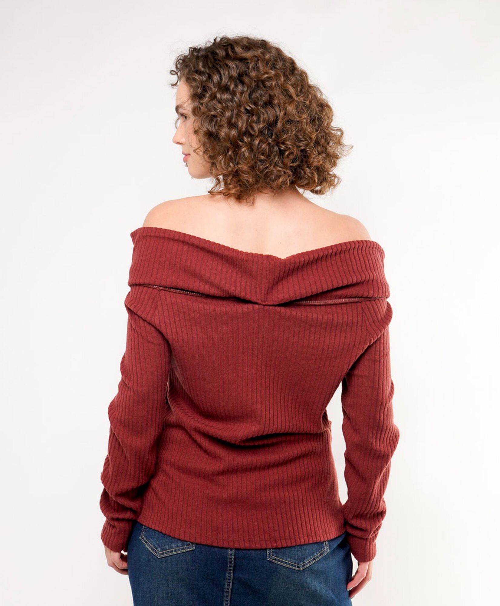 Polera mujer cuello banda Polera mujer cuello banda