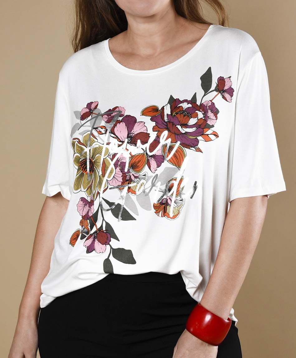 Polera manga corta cuello redondo