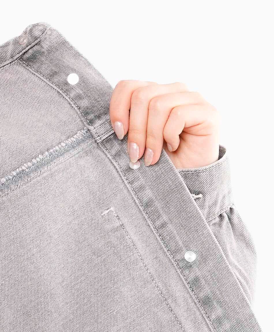 Chaqueta mujer denim strass grey