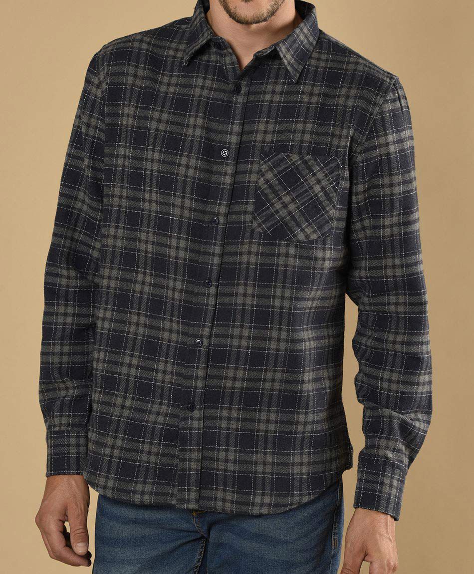 Camisa tart&aacute;n manga larga