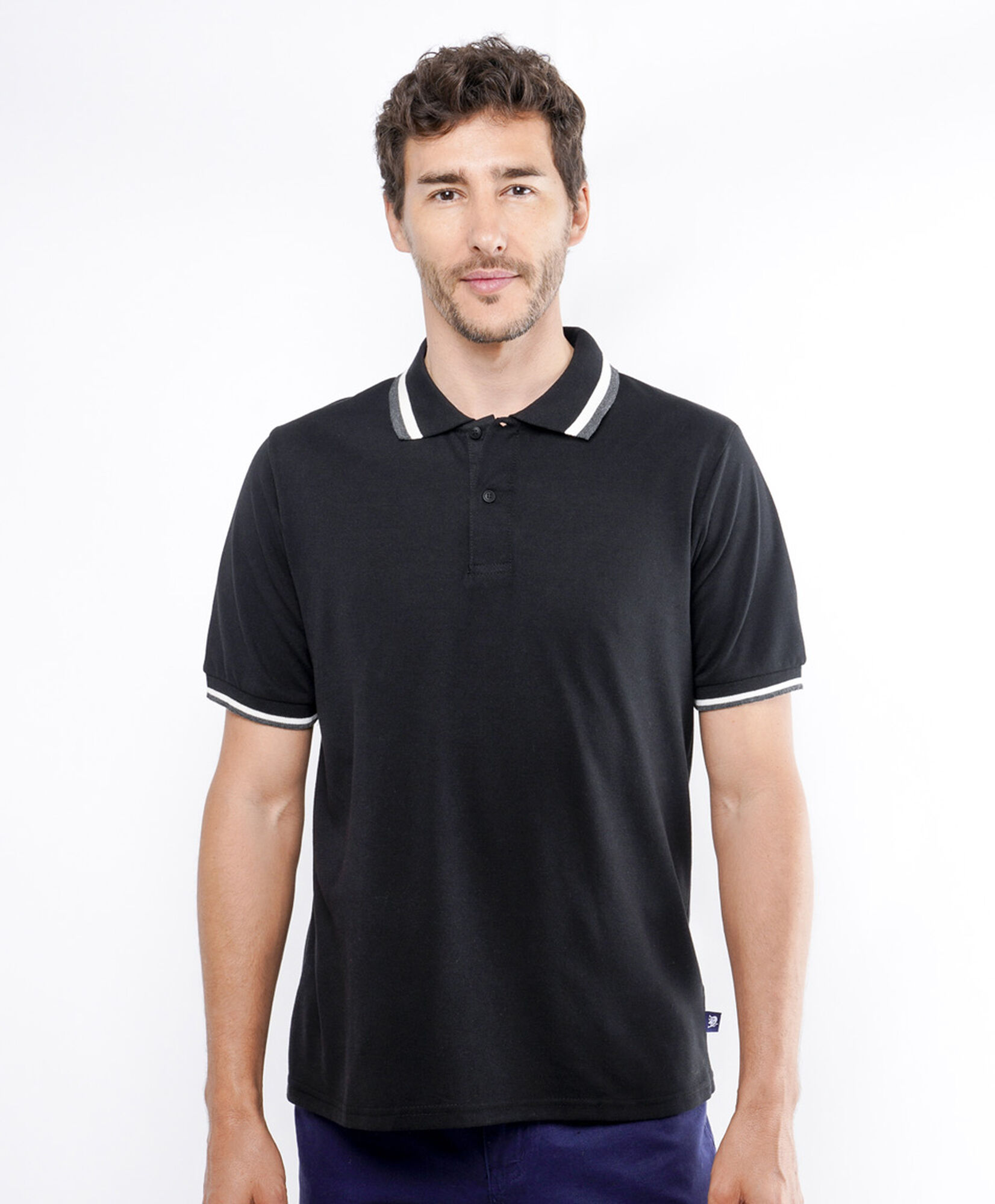 Polera hombre piqué doble línea Polera hombre piqué doble línea