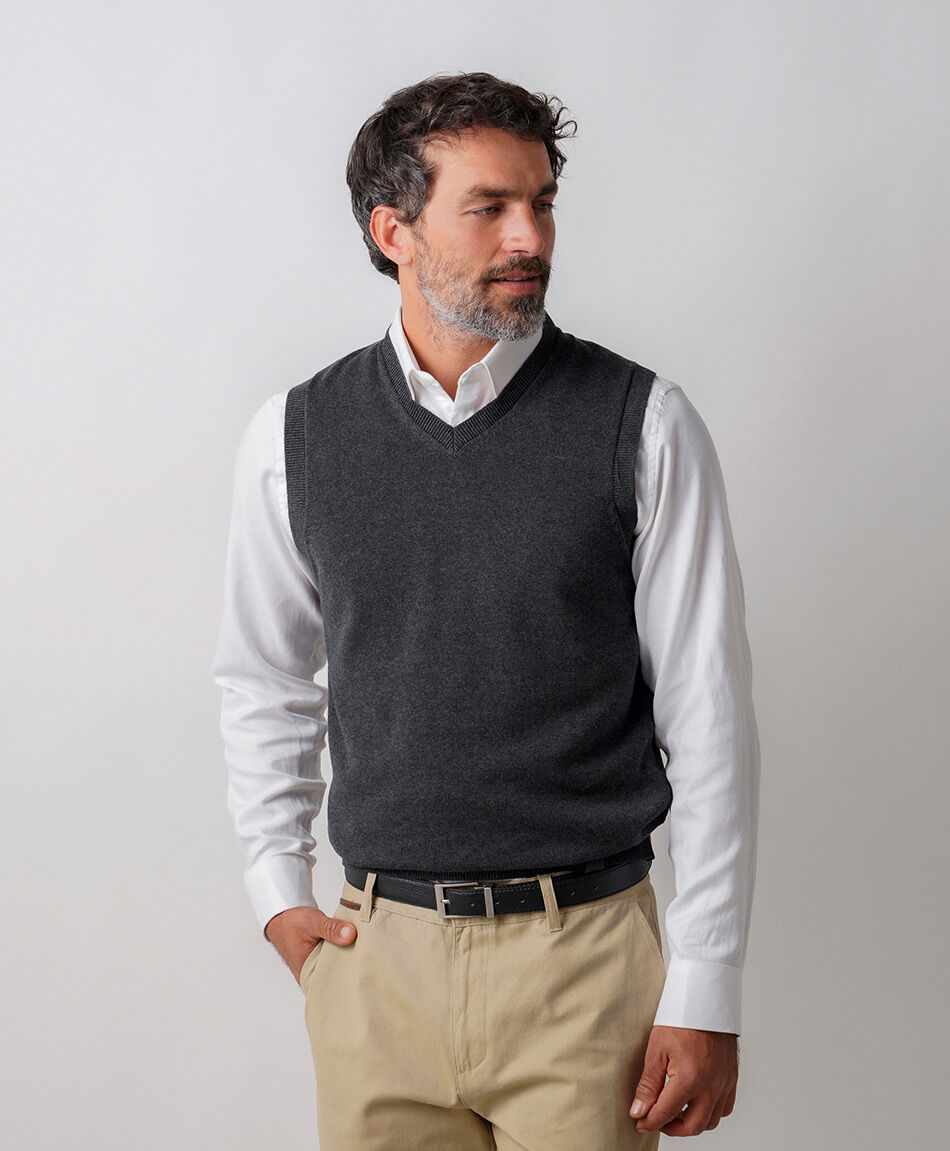 Sweater hombre sin mangas gris