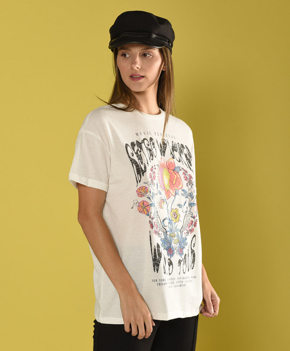 Polera over estampada