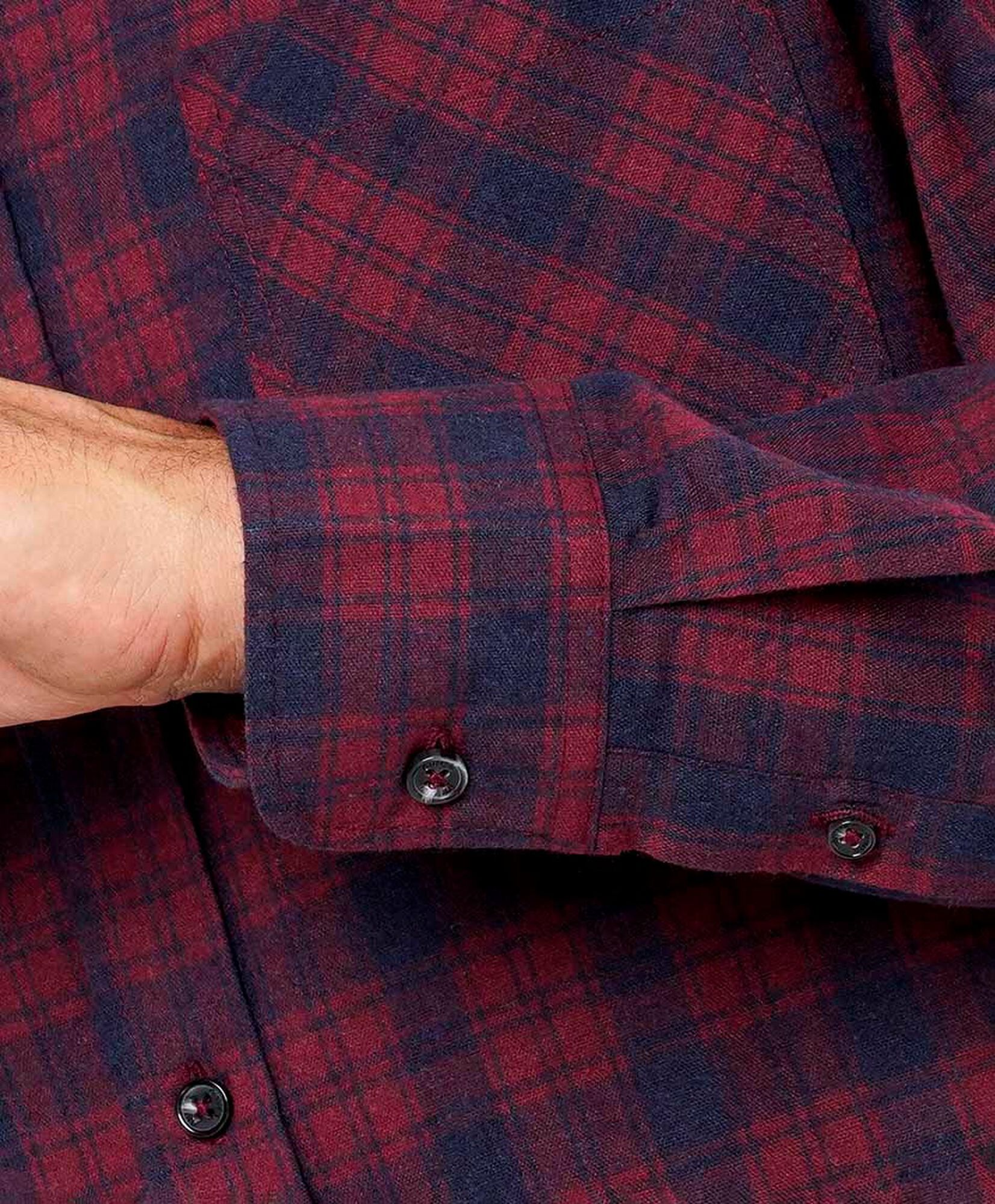Camisa hombre cuadrillé burdeo Camisa hombre cuadrillé burdeo