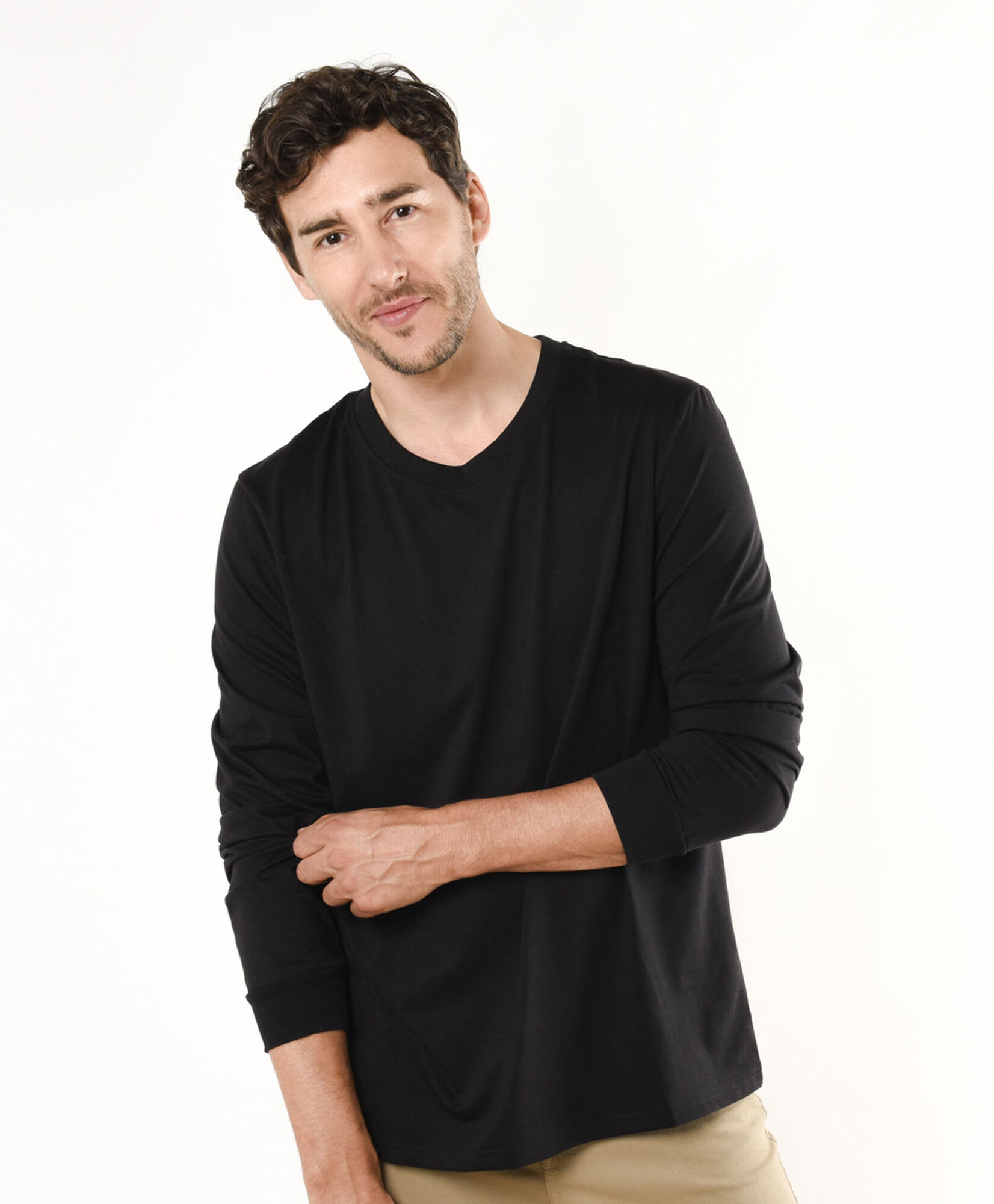 Polera hombre lisa manga larga Polera hombre lisa manga larga