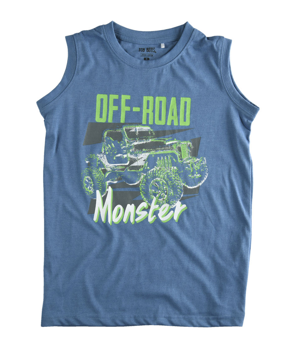 Polera sin mangas cuello redondo
