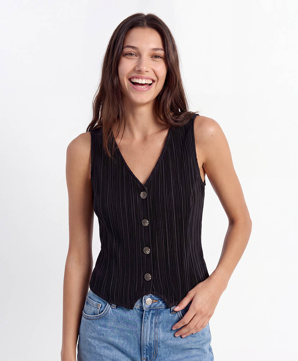 Vest mujer rib sat&iacute;n
