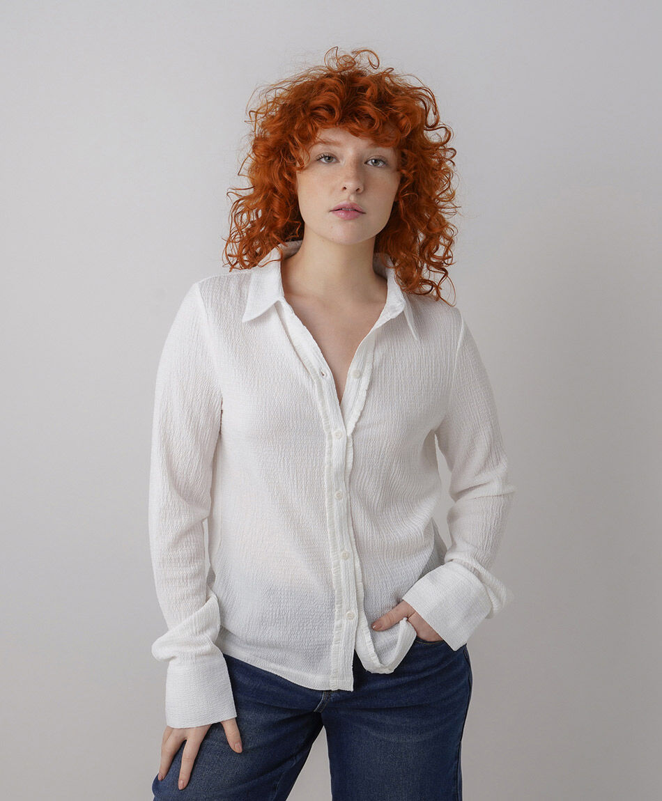 Blusa mujer textura blancas