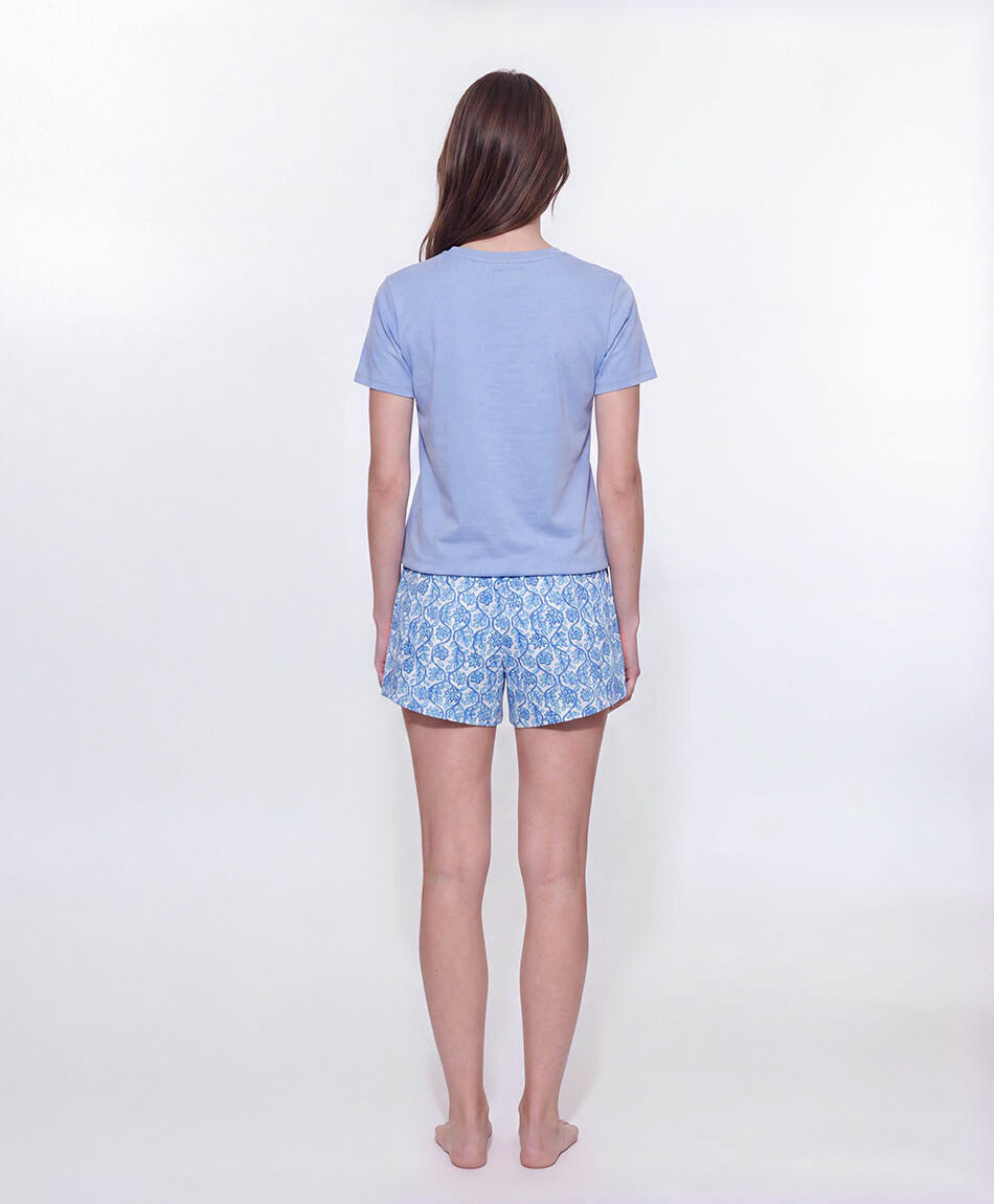 Pijama mujer short perrito floreado
