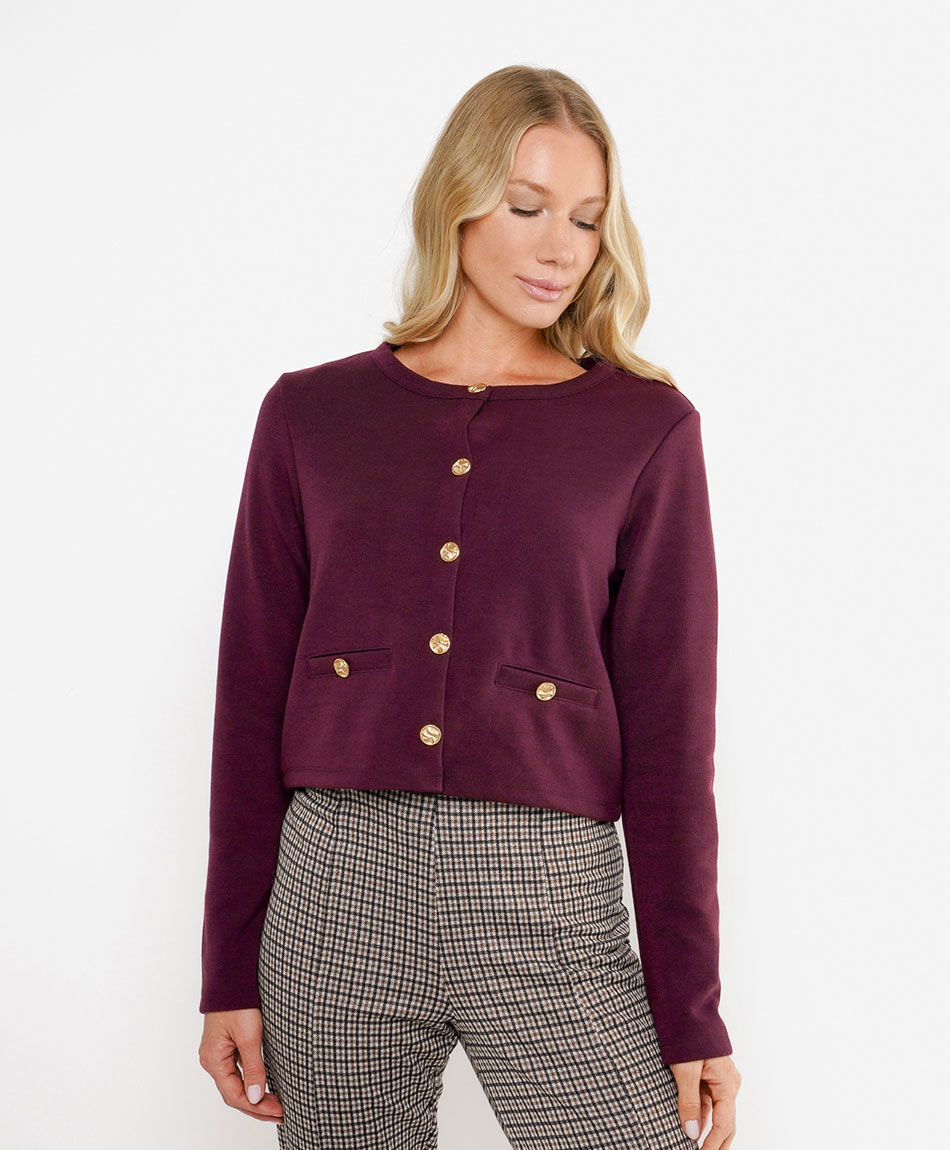 Chaqueta mujer botones dorados