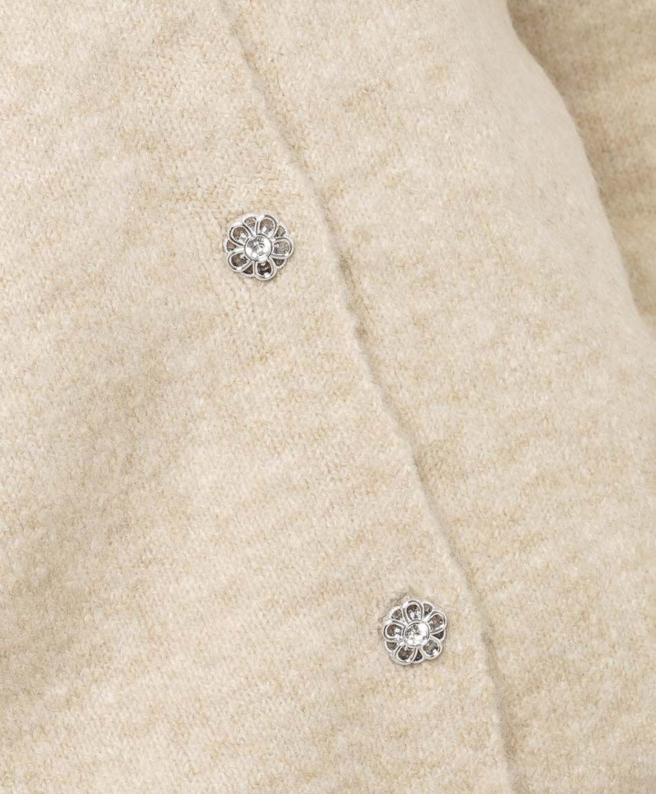 Cardigan mujer abotonado beige