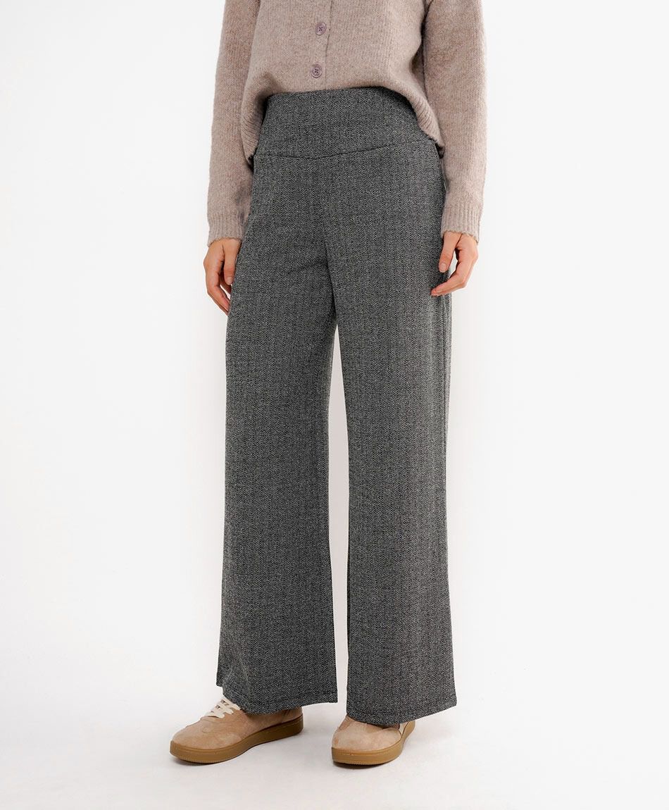 Pantal&oacute;n mujer jacquard espiga grey
