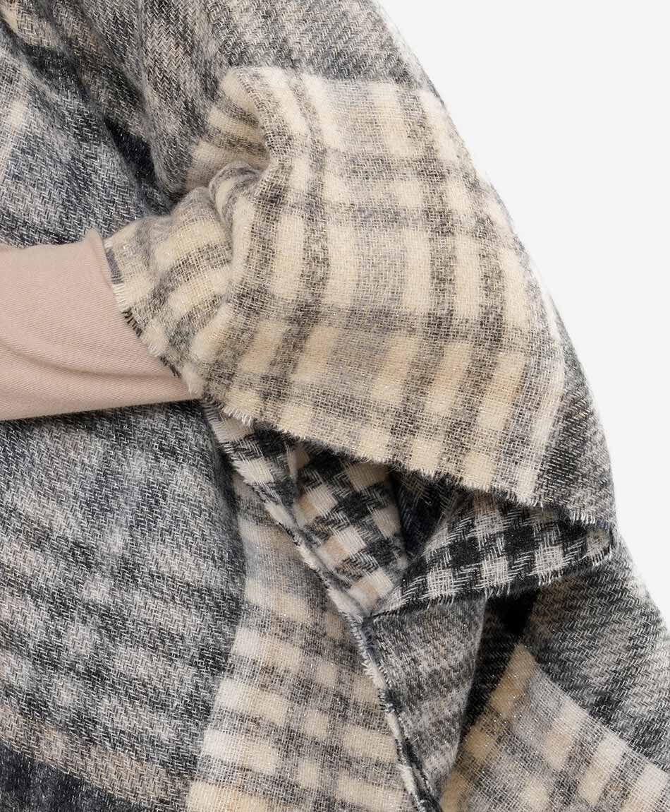 Poncho mujer lurex beige